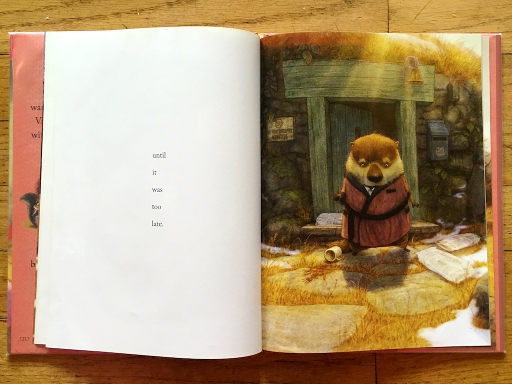 Groundhog seeing hisshadow and dropping his cup